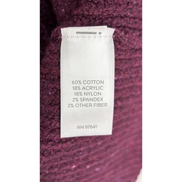 J Jill Tweed V Neck Knit Sweater Pullover Womens Size Small Cabernet Purple New - Picture 8 of 12